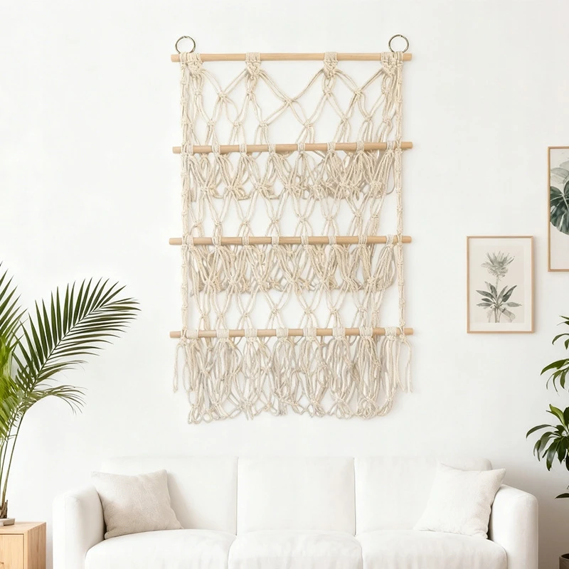 ŽAISLINIŲ TINKLŲ ORGANIZATORIAUS KABAMAS KREPŠIS TEDDY TOYS HAMMOCK BOHO KONTEINERUI