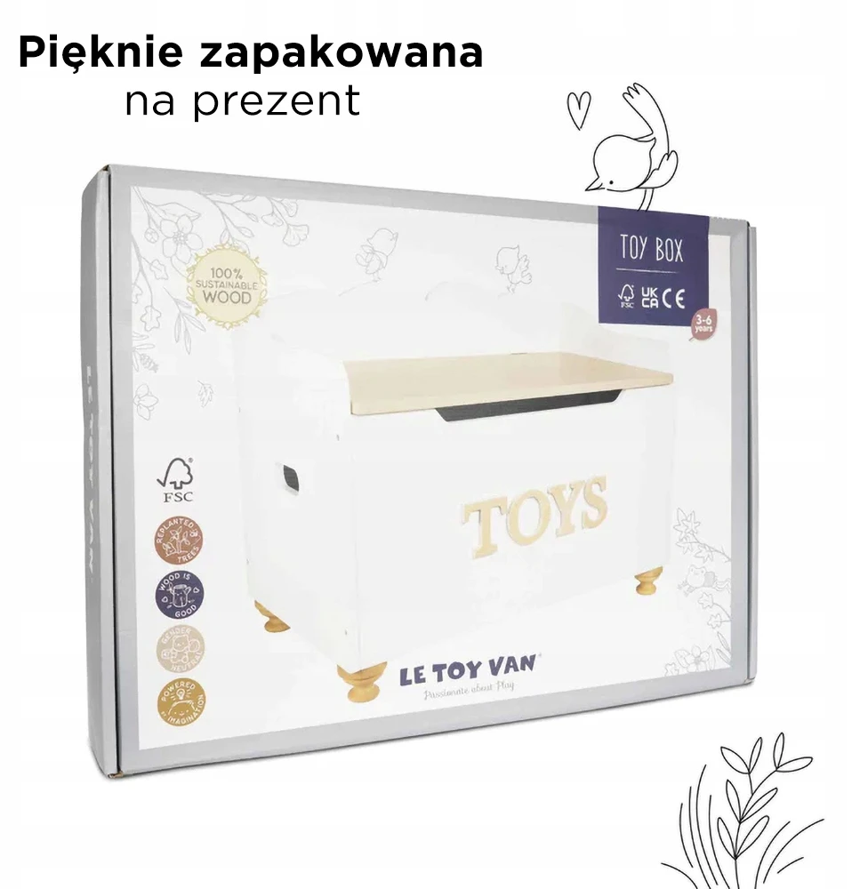 Žaislų Dėžė - Le Toy Van - 67,5x42,5x53 cm - FSC mediena - Amžius: 3+ - Dažyta rankomis