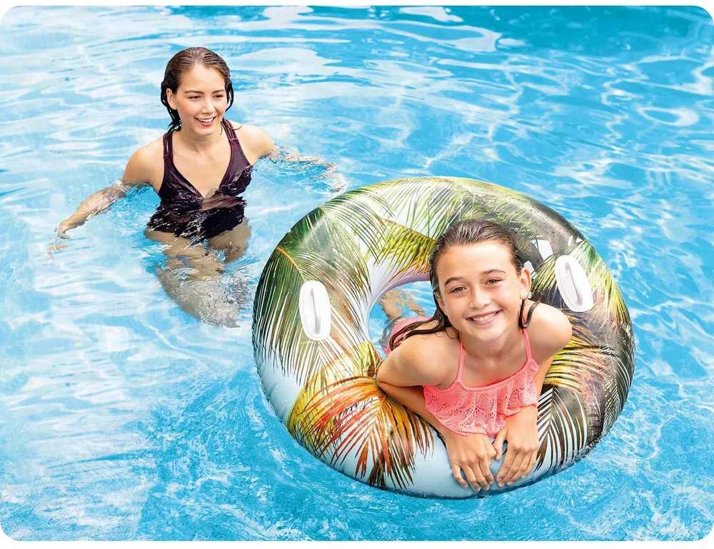 Žalias palmių formos plaukimo ratas 97 cm XL INTEX 58263