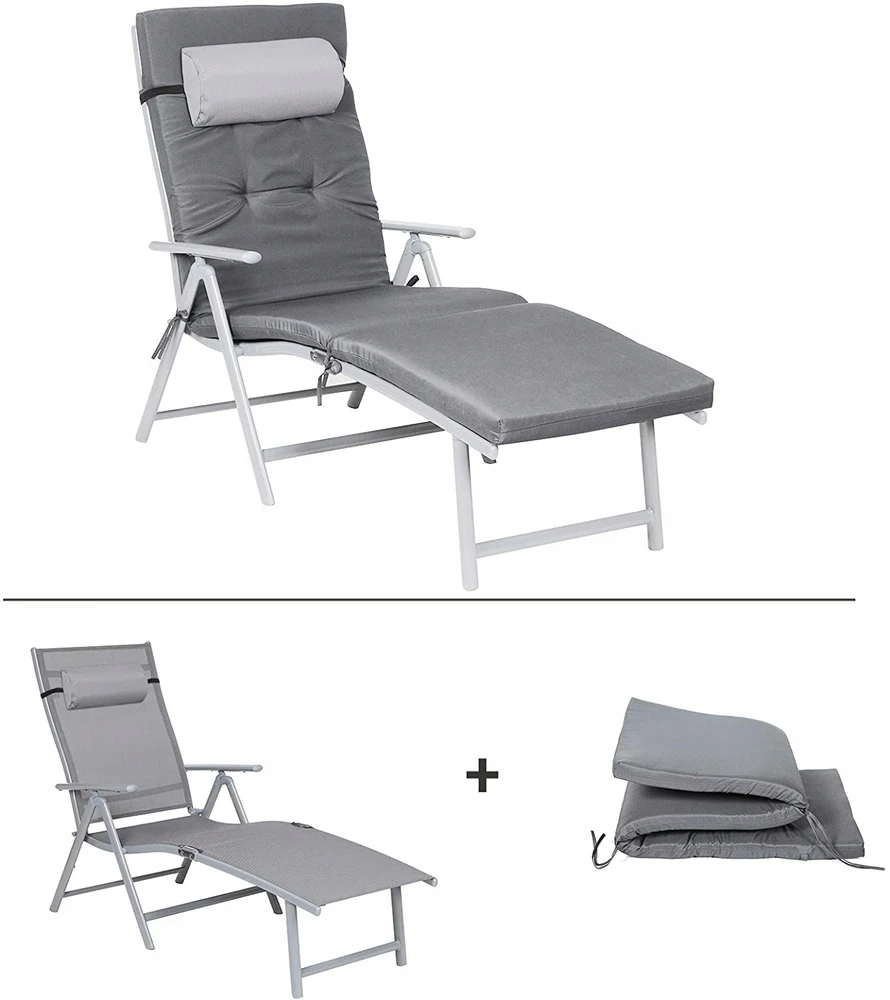 Zanzani Sodo gultas su čiužiniu, reguliuojama atlošu, pilkas