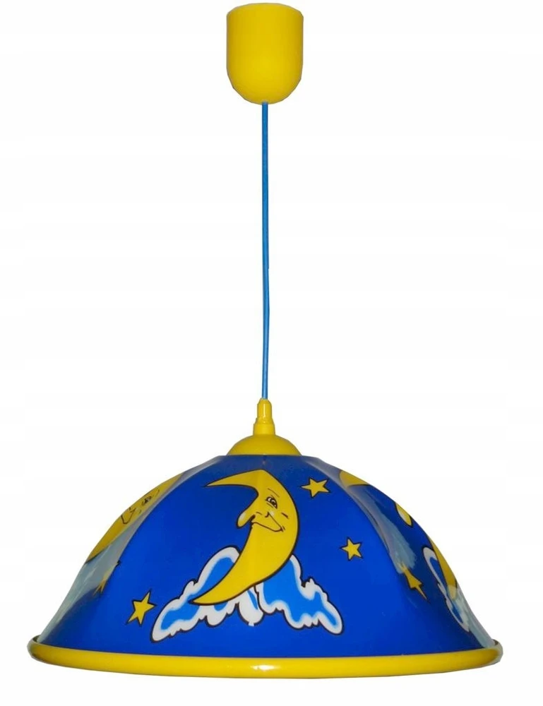 Pakabinamas šviestuvas Zapal Lampa wisząca E27 KSIĘŻYC sufitowa bezpieczny klosz su plexi 40cm mėlyna