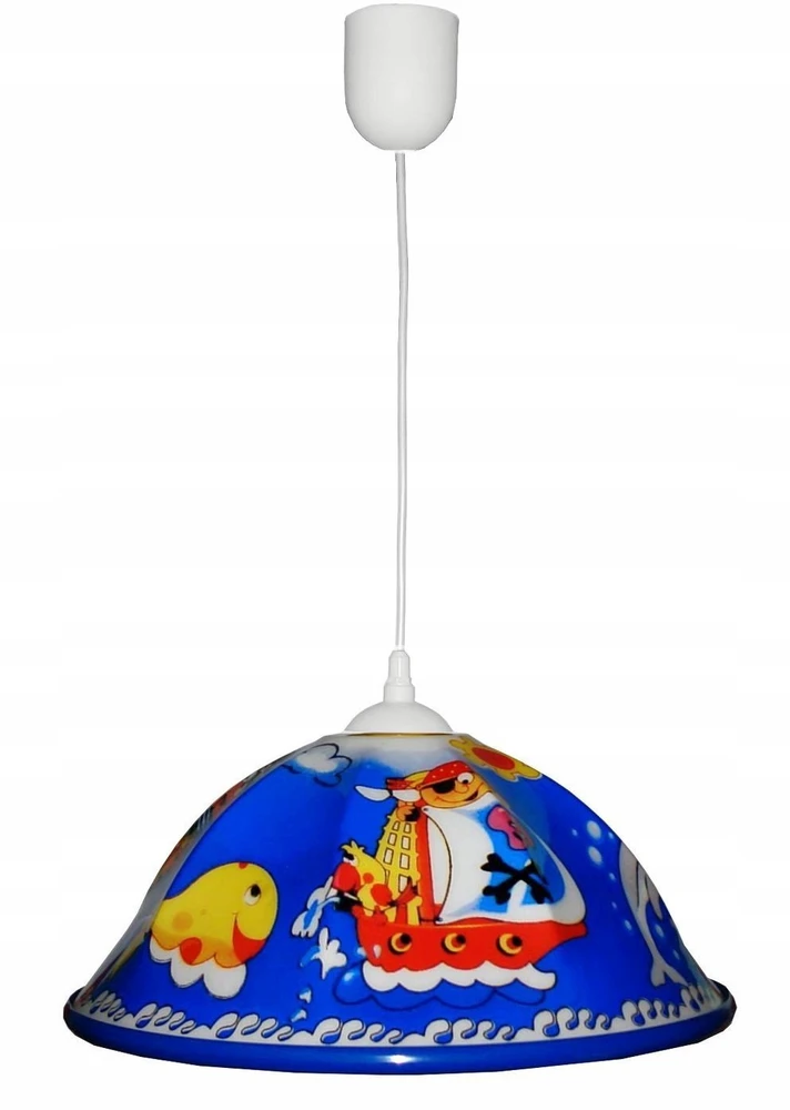 Pakabinamas šviestuvas Zapal Lampa wisząca E27 KSIĘŻYC sufitowa bezpieczny klosz su plexi 40cm mėlyna