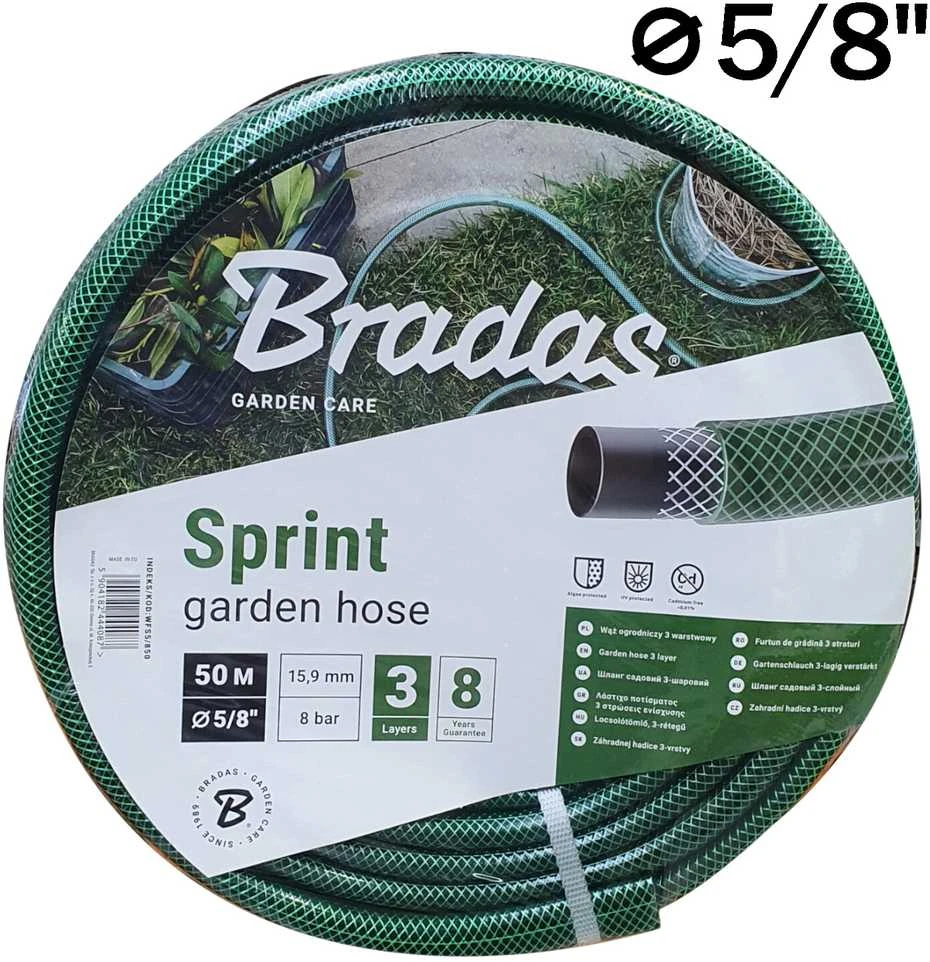 Žarna SPRINT Bradas 5/8 colio /50m žalia