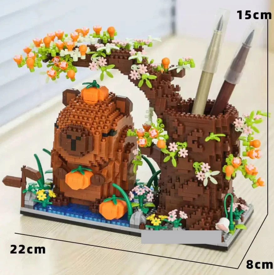 Zaxer CAPYBARA STATYBINIAI BLOKAI 3D ĮRANKIŲ DĖŽĖ DIDELIS RINKINYS 1880 EL DOVANA