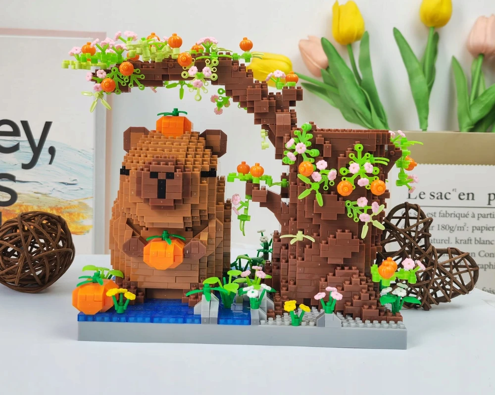 Zaxer CAPYBARA STATYBINIAI BLOKAI 3D ĮRANKIŲ DĖŽĖ DIDELIS RINKINYS 1880 EL DOVANA
