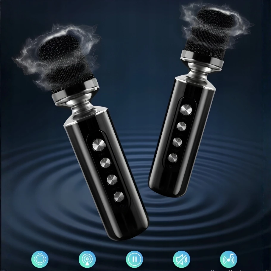 Zaxer KARAOKE GALBARIAUSIO ĮRENGINIS SU 2 BELAIDAIS BLUETOOTH MIKROFONAIS SPALVOTAS LED