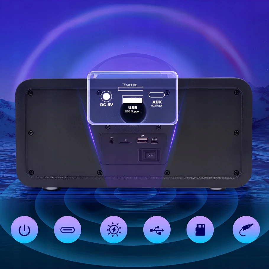Zaxer KARAOKE GALBARIAUSIO ĮRENGINIS SU 2 BELAIDAIS BLUETOOTH MIKROFONAIS SPALVOTAS LED