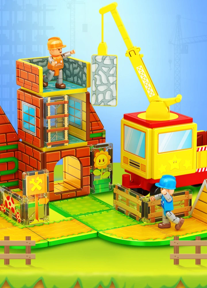 Zaxer MAGNETINIŲ KONSTRUKCIJŲ UGDYMO KLUKULIŲ RINKINYS 45 EL, DIDELIS 3D DOVANA