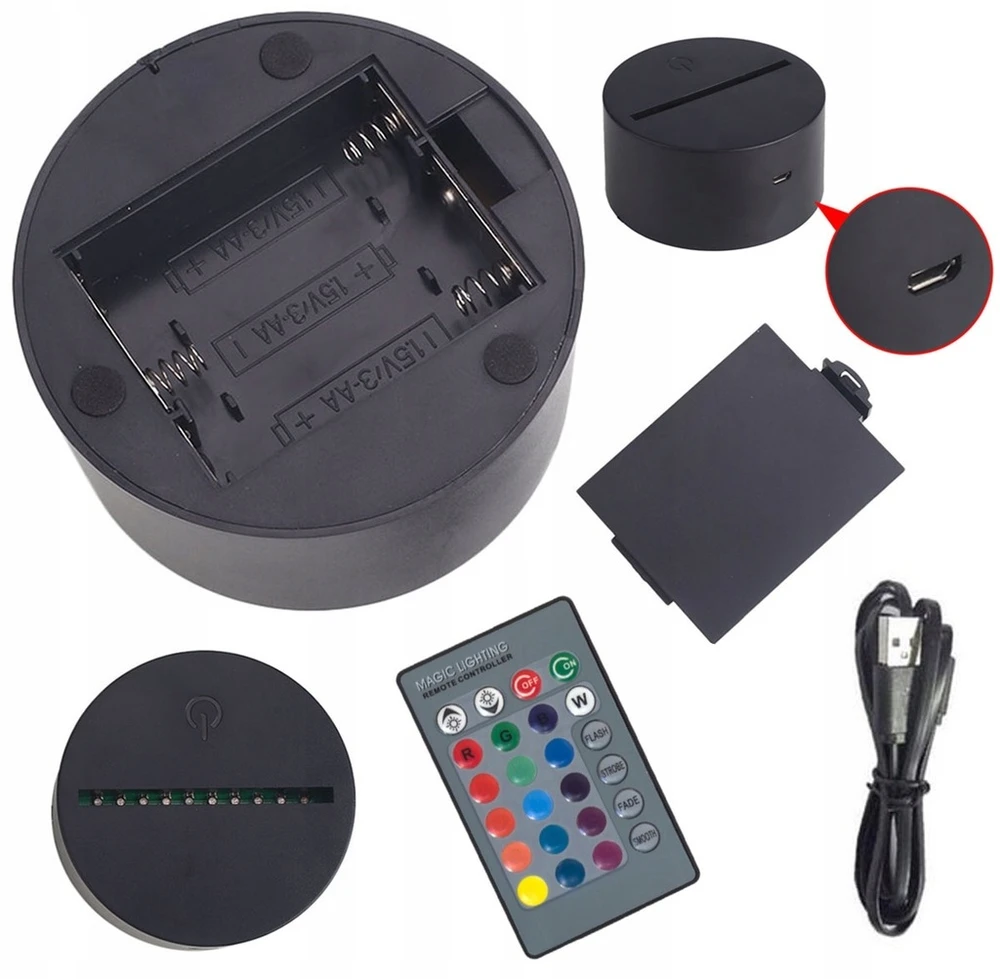 Zaxer Naktinė lempa LED PIŁKA NOŻNA PIŁKARZ BIURKOWA 3D DLA DZIECI RGB LED + Pultas