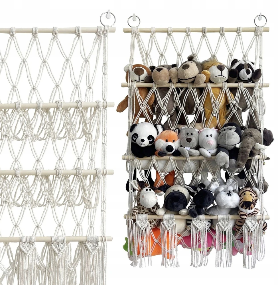 Zaxer ŽAISLINIŲ TINKLŲ ORGANIZATORIUS KABAMAS KREPŠIS TEDDY TOYS HAMAKAS KONTEINERĖS KREPŠELIS
