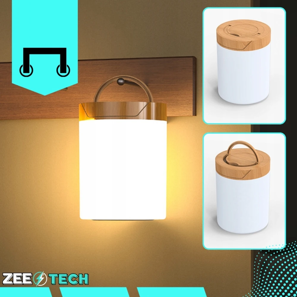Zeetech Miegamojo naktinė lempa belaidė jutiklinė LED pritemdoma RGB šviesa