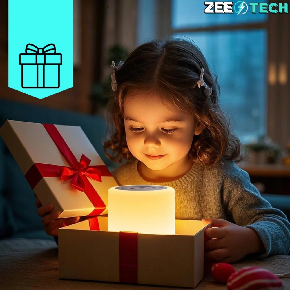 Zeetech Miegamojo naktinė lempa belaidė jutiklinė LED pritemdoma RGB šviesa