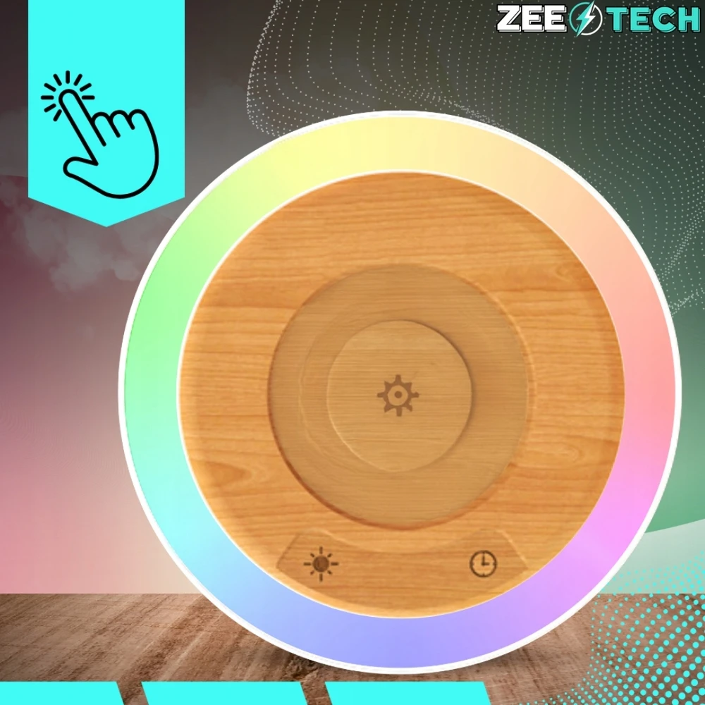 Zeetech Miegamojo naktinė lempa belaidė jutiklinė LED pritemdoma RGB šviesa