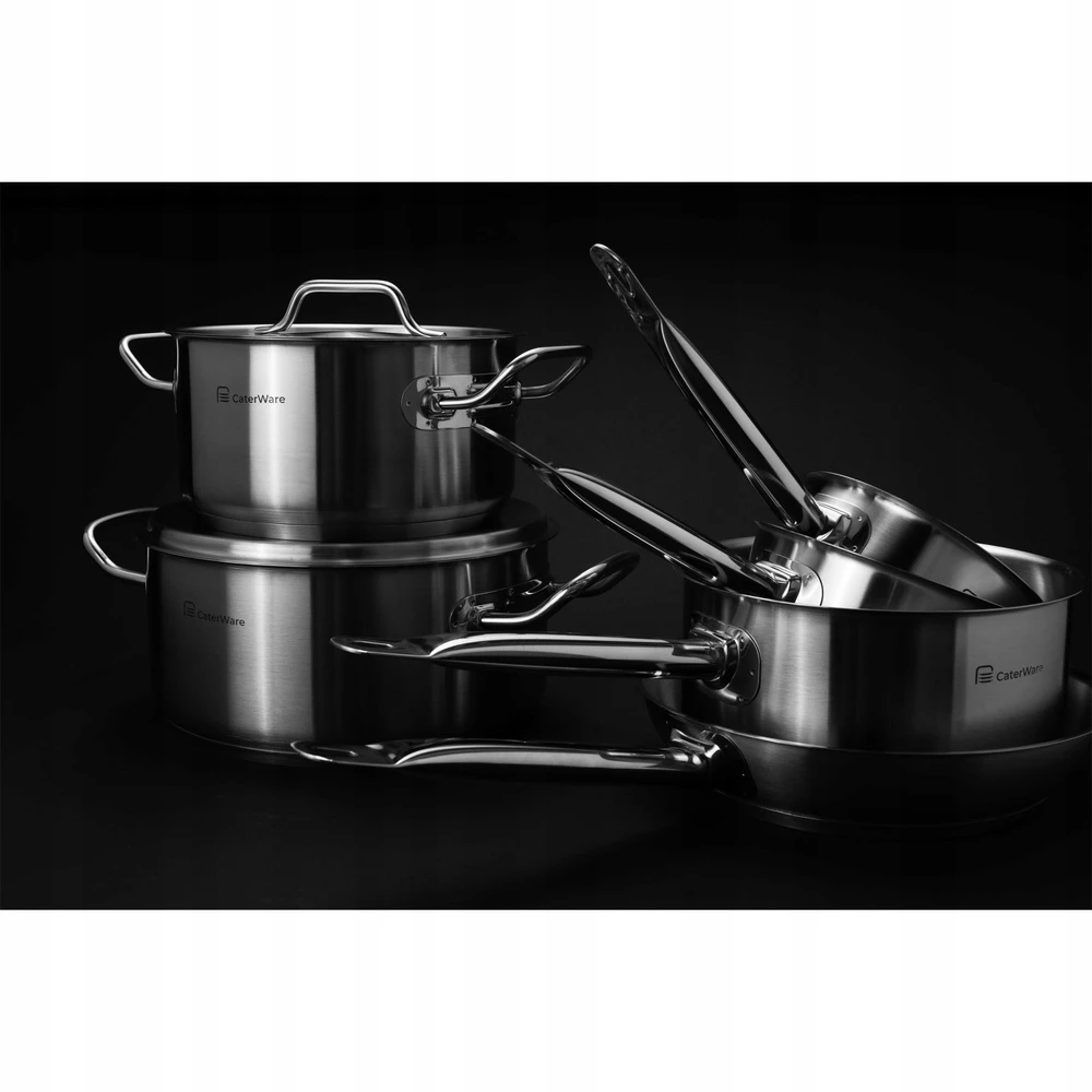 Žemas nerūdijančio plieno puodas 28 cm - CATERWARE