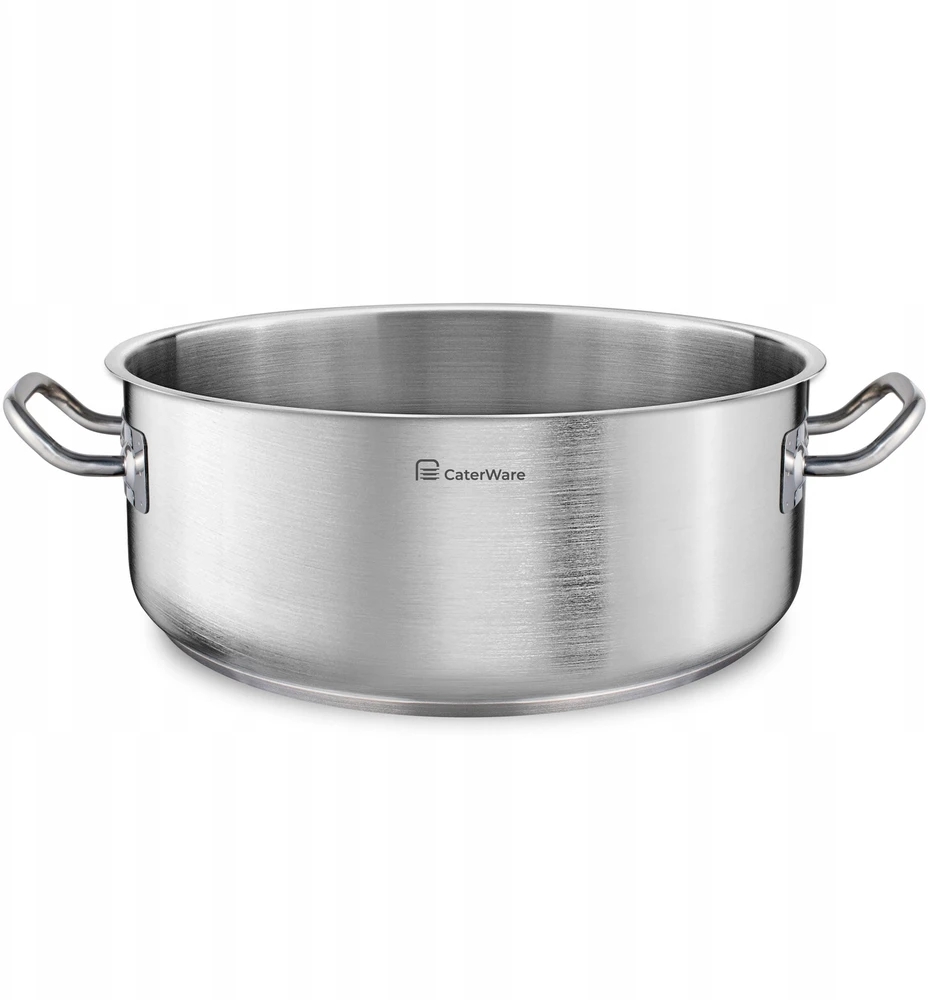 Žemas nerūdijančio plieno puodas 40 cm - CATERWARE