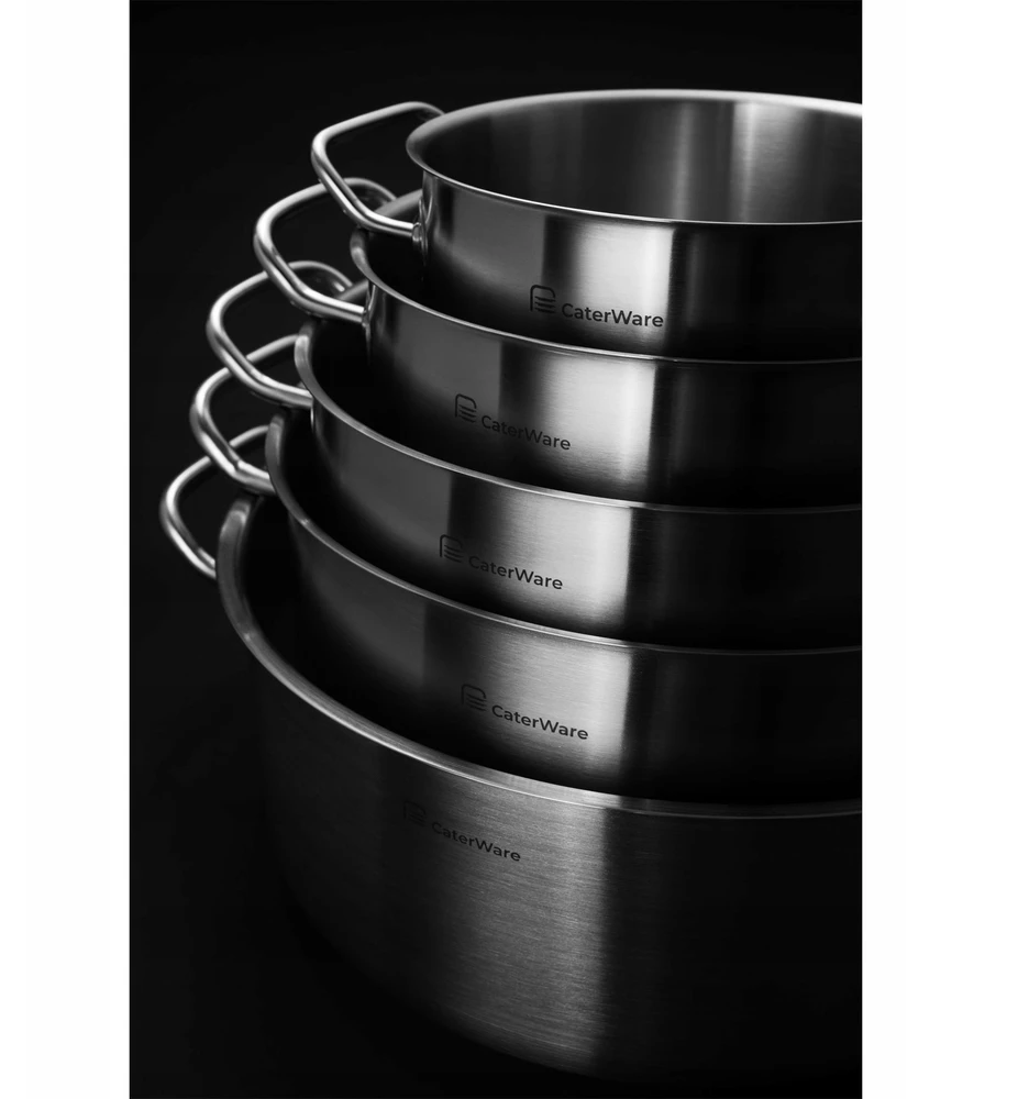 Žemas nerūdijančio plieno puodas 40 cm - CATERWARE
