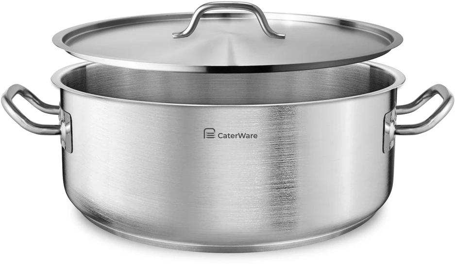 Žemas nerūdijančio plieno puodas 40 cm - CATERWARE