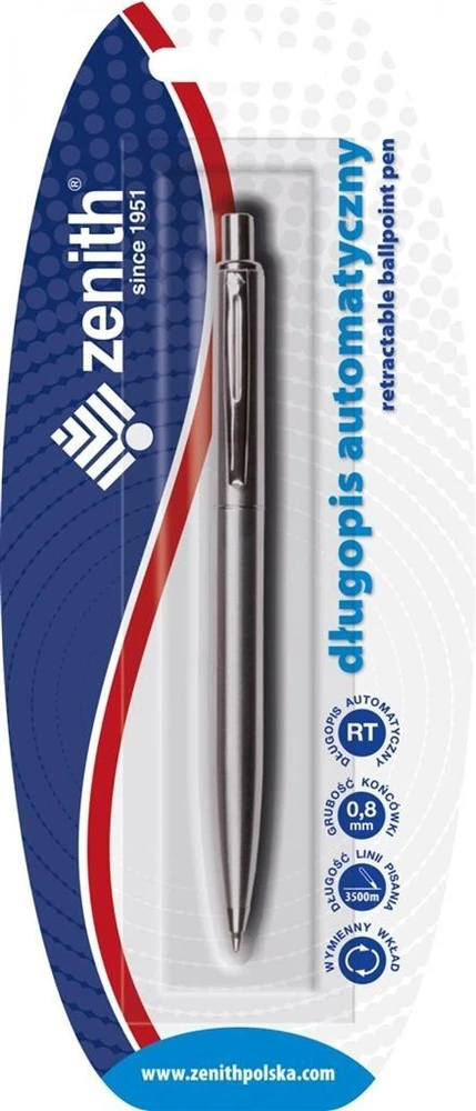 Zenith automatinis rašiklis Sidabrinis bls, metalinis, pilkos/sidabro spalvos