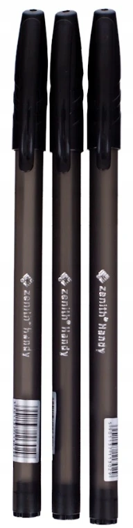Zenith Handy rašiklis su dangteliu, 0,7 mm, juodas, 3 vnt.