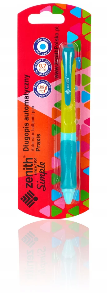 Zenith Praxis rašiklis su ergonomiška rankena, 0.7mm, mėlynas rašalas