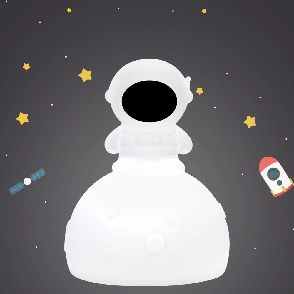 Zenwire Naktinė lempa DLA DZIECI ASTRONAUTA LED RGB Pultas DOTYKOWA DO SYPIALNI USB