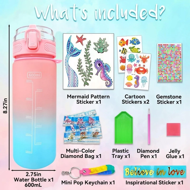 Zgeer Creative Plastic Art Deimantinio siuvinėjimo butelių dekoravimo rinkinys