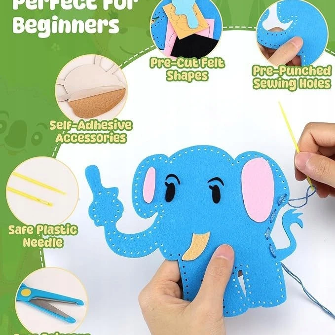 Zgeer Gyvūnų veltinio siuvimo rinkinys DIY pakabukai 12 vnt. Dovanai