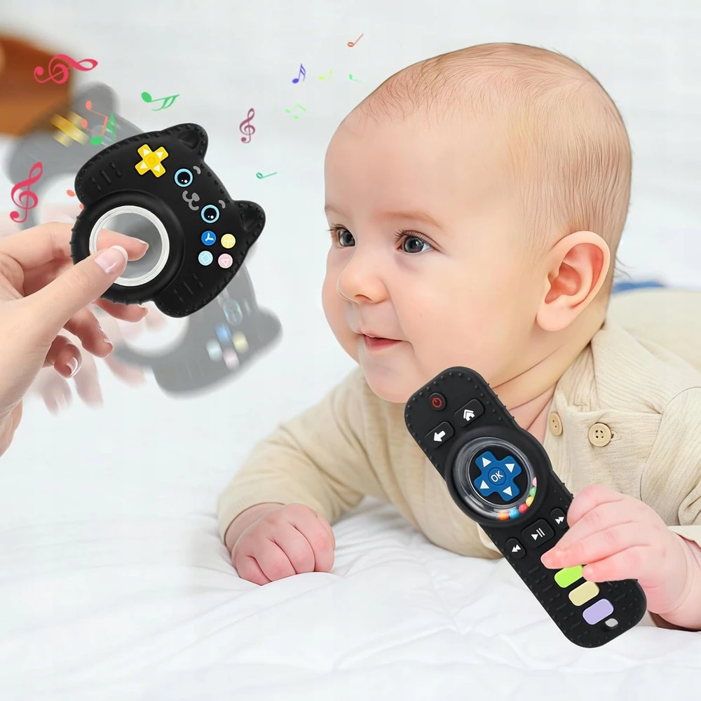 Zgeer SILICONE TEETHER NUOTOLINIS TELEVIZORIAUS PADĖTIS VALDIKLIS JAUTIMO DANTYS 2 Vnt.