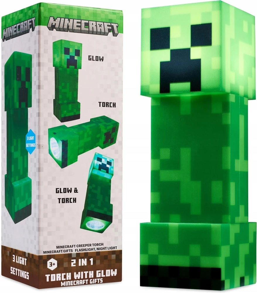 Žibintuvėlis / lampka nocna Minecraft CREEPER 3D 18cm Halantex