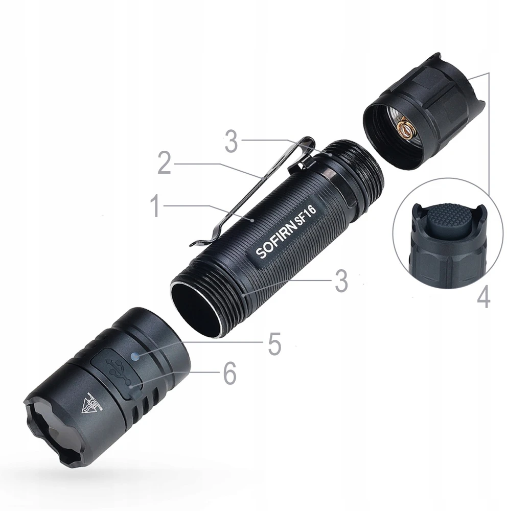 Žibintuvėlis UV LED Akumulatorowa Sofirn SF16 365 nm do Bursztynu USB-C IPX8