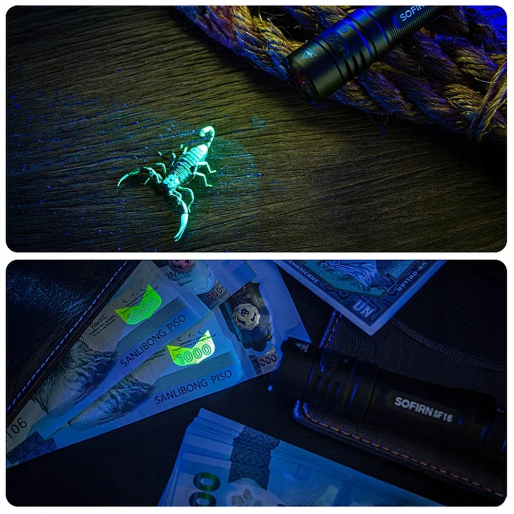 Žibintuvėlis UV LED Akumulatorowa Sofirn SF16 365 nm do Bursztynu USB-C IPX8