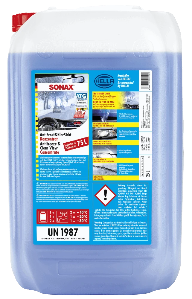 SONAX Žieminis langų apiplovimo skysčio koncentratas, 60L 332805