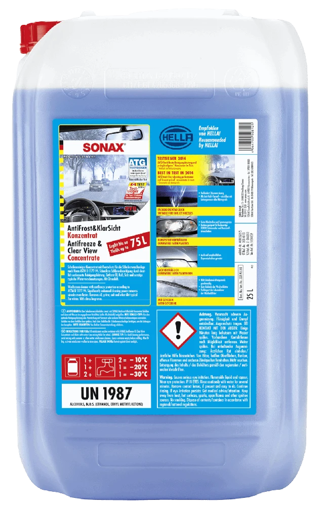 SONAX Žieminis langų apiplovimo skysčio koncentratas, 5L 332505