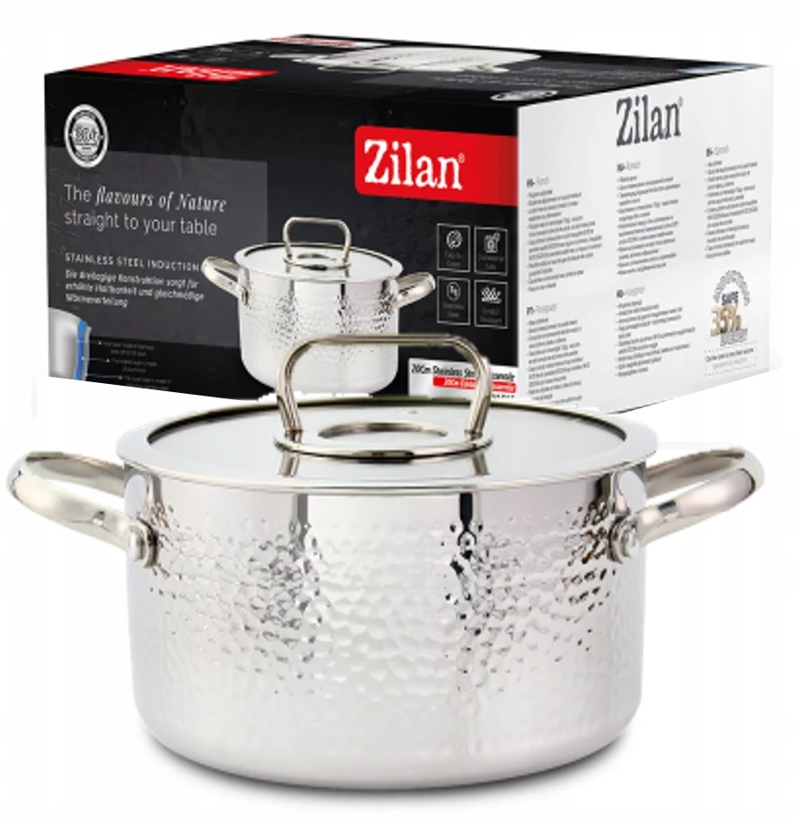 Zilan Plieninis puodas 4,5L, indukcinis