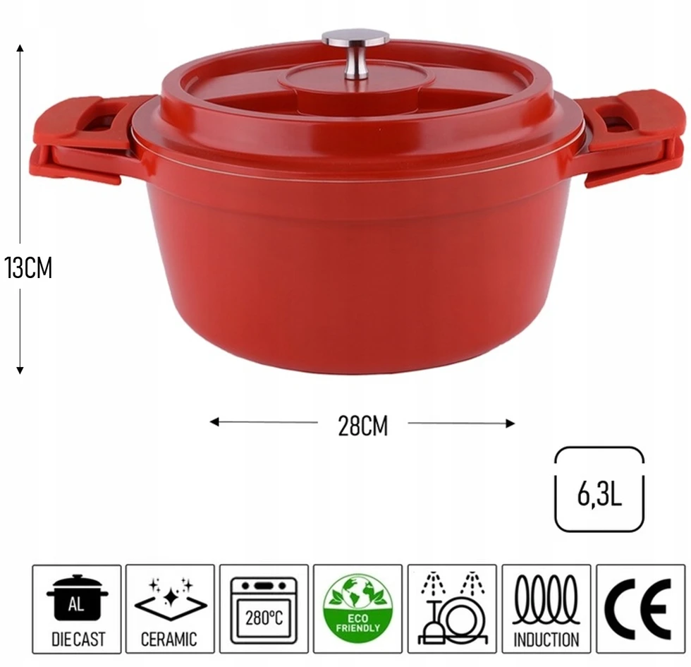 Zilan PUODINĖ OLANDIJOS KROSTELĖ INDUKCINĖ OLANDIJOS ORGANIS ALIUMINIS 28CM, 6,3L