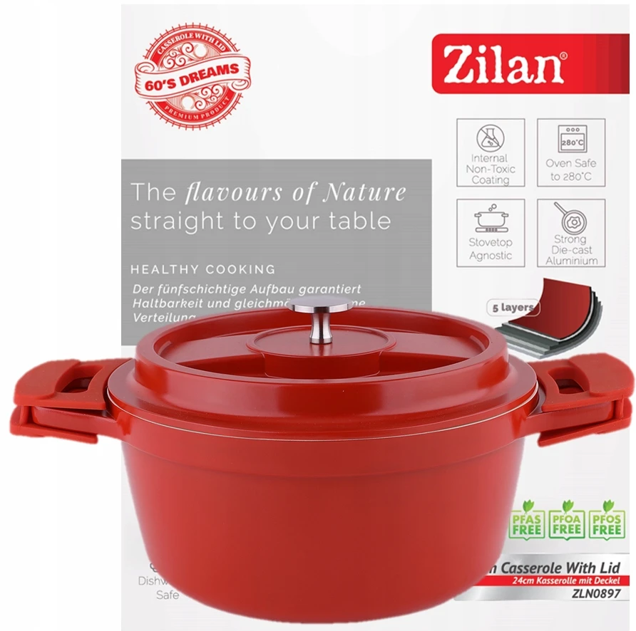 Zilan PUODINĖ OLANDIJOS KROSTELĖ INDUKCINĖ OLANDIJOS ORGANIS ALIUMINIS 28CM, 6,3L