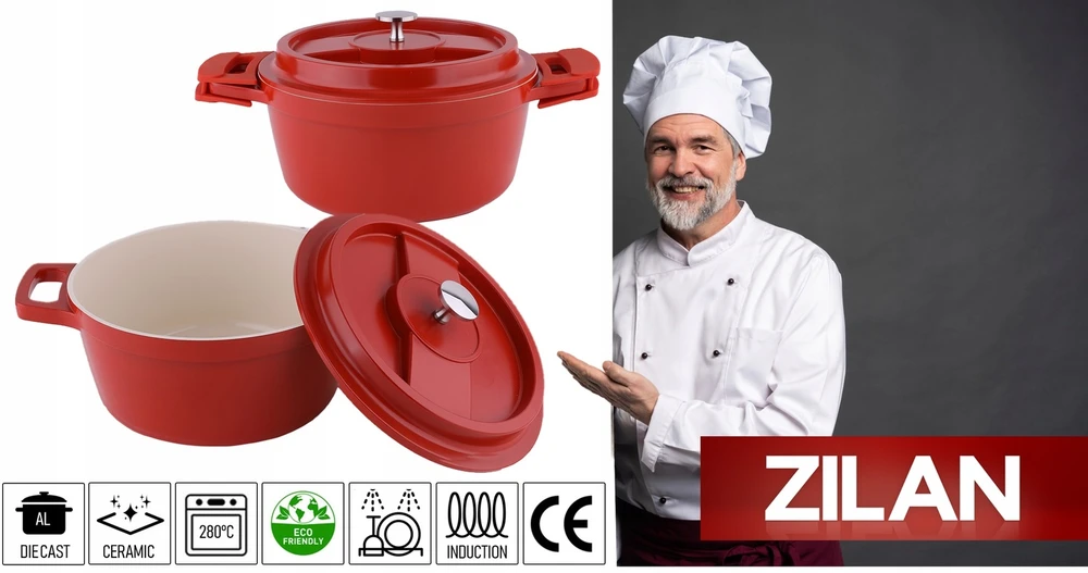 Zilan PUODINĖ OLANDIJOS KROSTELĖ INDUKCINĖ OLANDIJOS ORGANIS ALIUMINIS 28CM, 6,3L