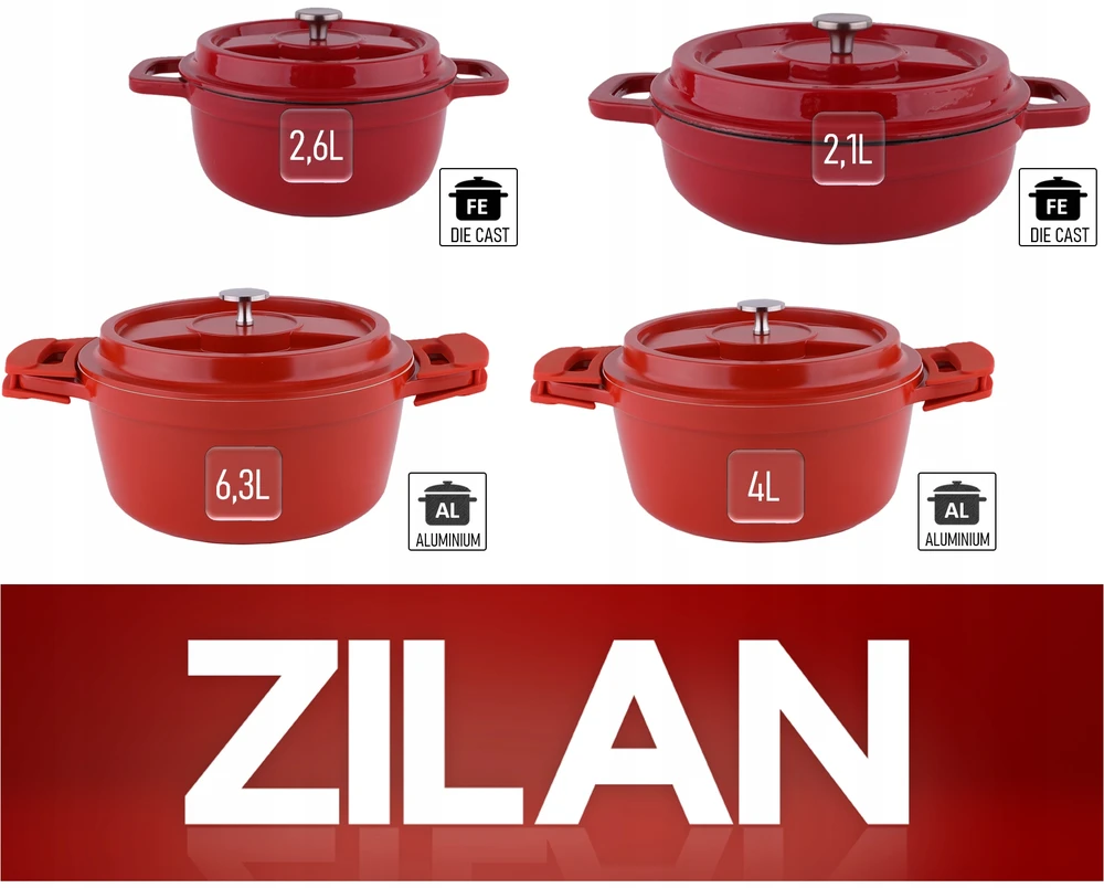 Zilan PUODINĖ OLANDIJOS KROSTELĖ INDUKCINĖ OLANDIJOS ORGANIS ALIUMINIS 28CM, 6,3L