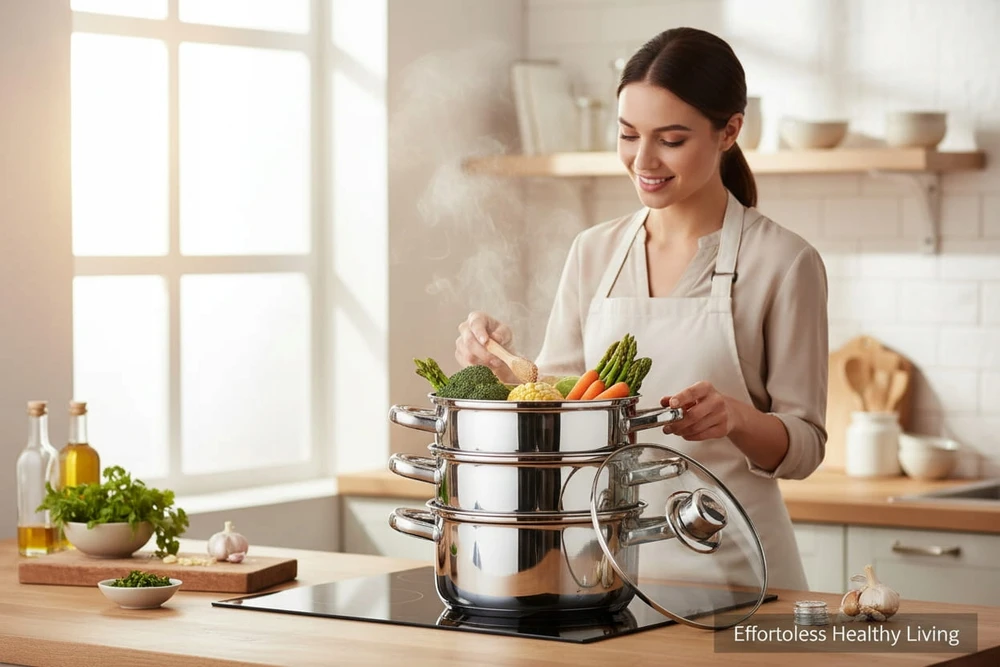 Zilner Garinimo puodas 22 cm garintuvas 5 elementų ZL-9708