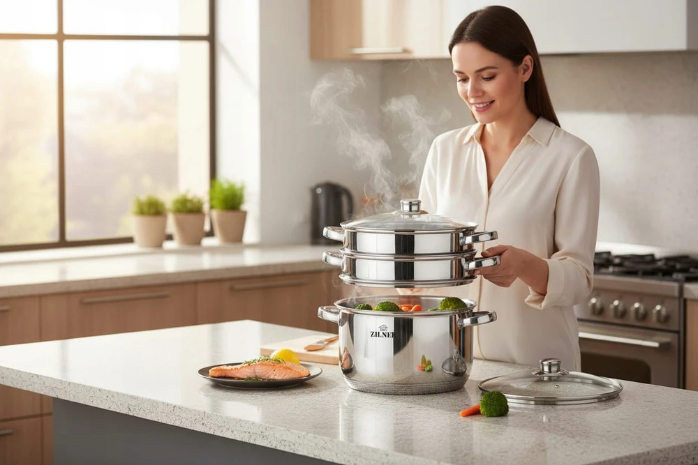 Zilner Garinimo puodas 22 cm garintuvas 5 elementų ZL-9708