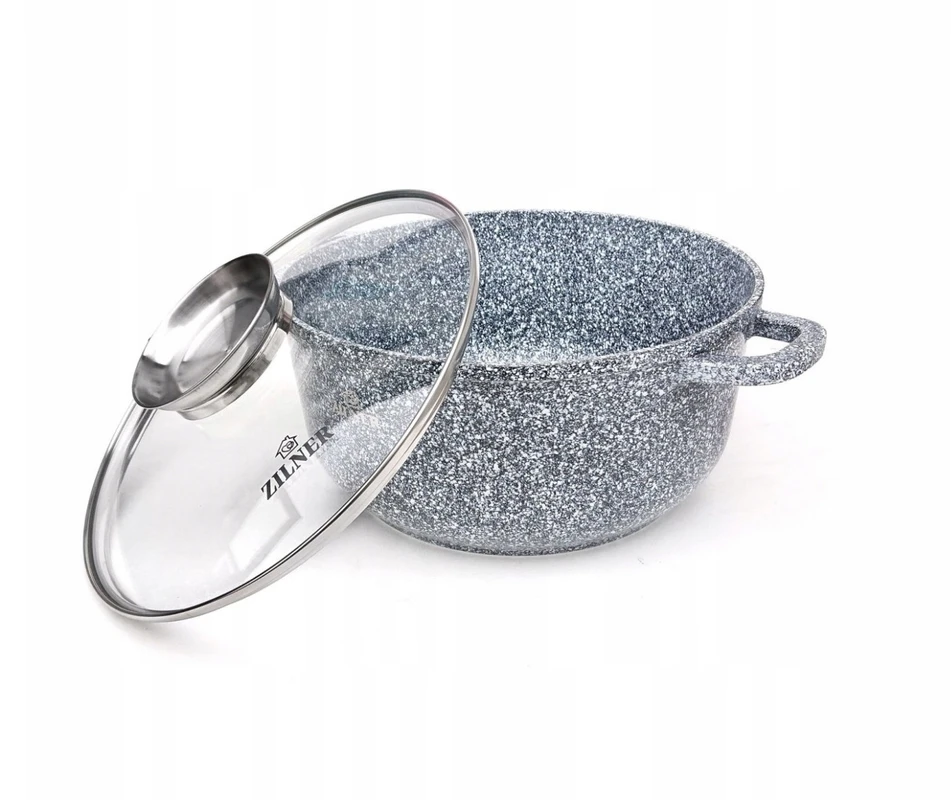 Zilner MARMURINIS KERAMINIS PUODAS 20cm INDUKCINĖS Dujos 2,3l 7072