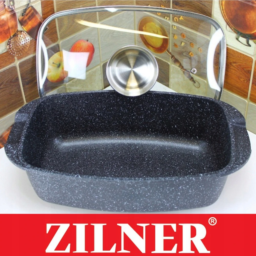 Zilner TALPA MARMURINĖ skrudinimo skarda 7,7 l keptuvė, skirta ORKAITĖS skrudinimo keptuvė INDUKCIJA