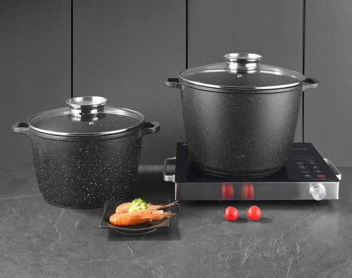 Zilner TRADICINIS MARMURINIS PUODAS AUKŠTAS 10,2L INDUKCINĖS DUJOS XXL 28 cm