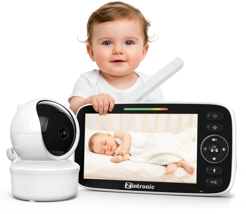 Zintronic Rotary Electronic Baby Monitorius 5" kamera + ekranas tiesioginis vaizdas