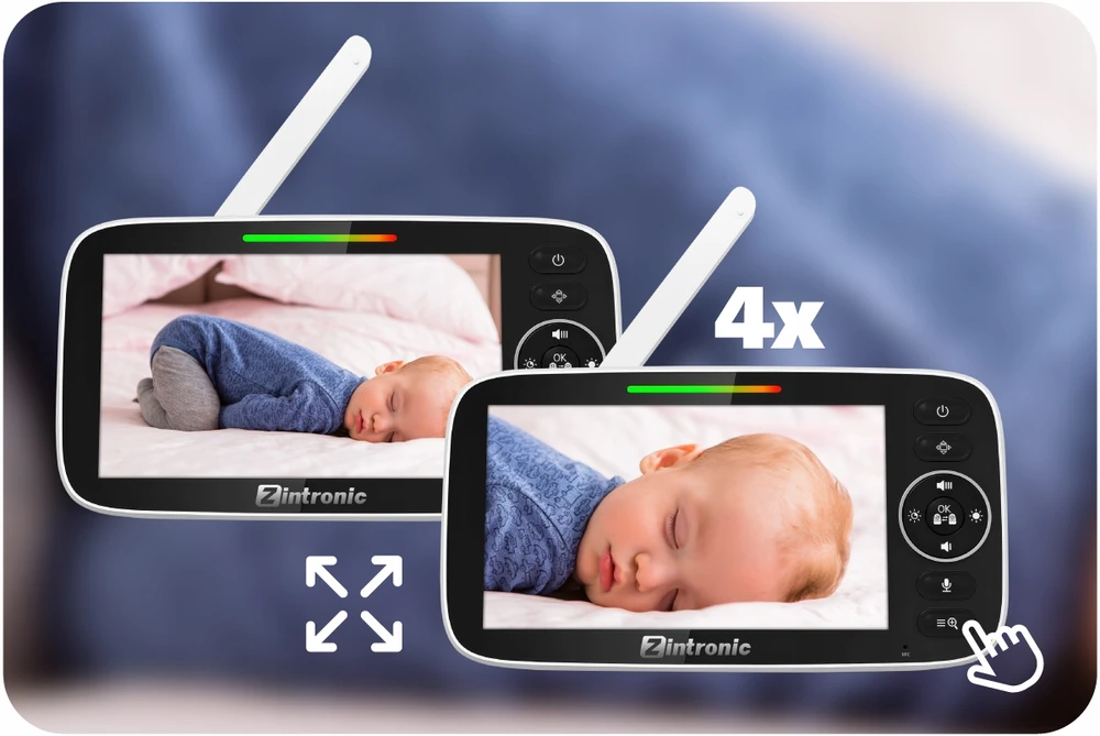 Zintronic Rotary Electronic Baby Monitorius 5" kamera + ekranas tiesioginis vaizdas