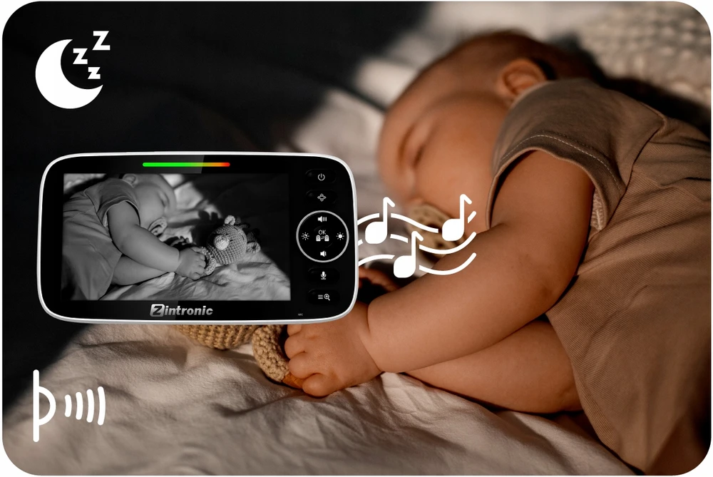 Zintronic Rotary Electronic Baby Monitorius 5" kamera + ekranas tiesioginis vaizdas
