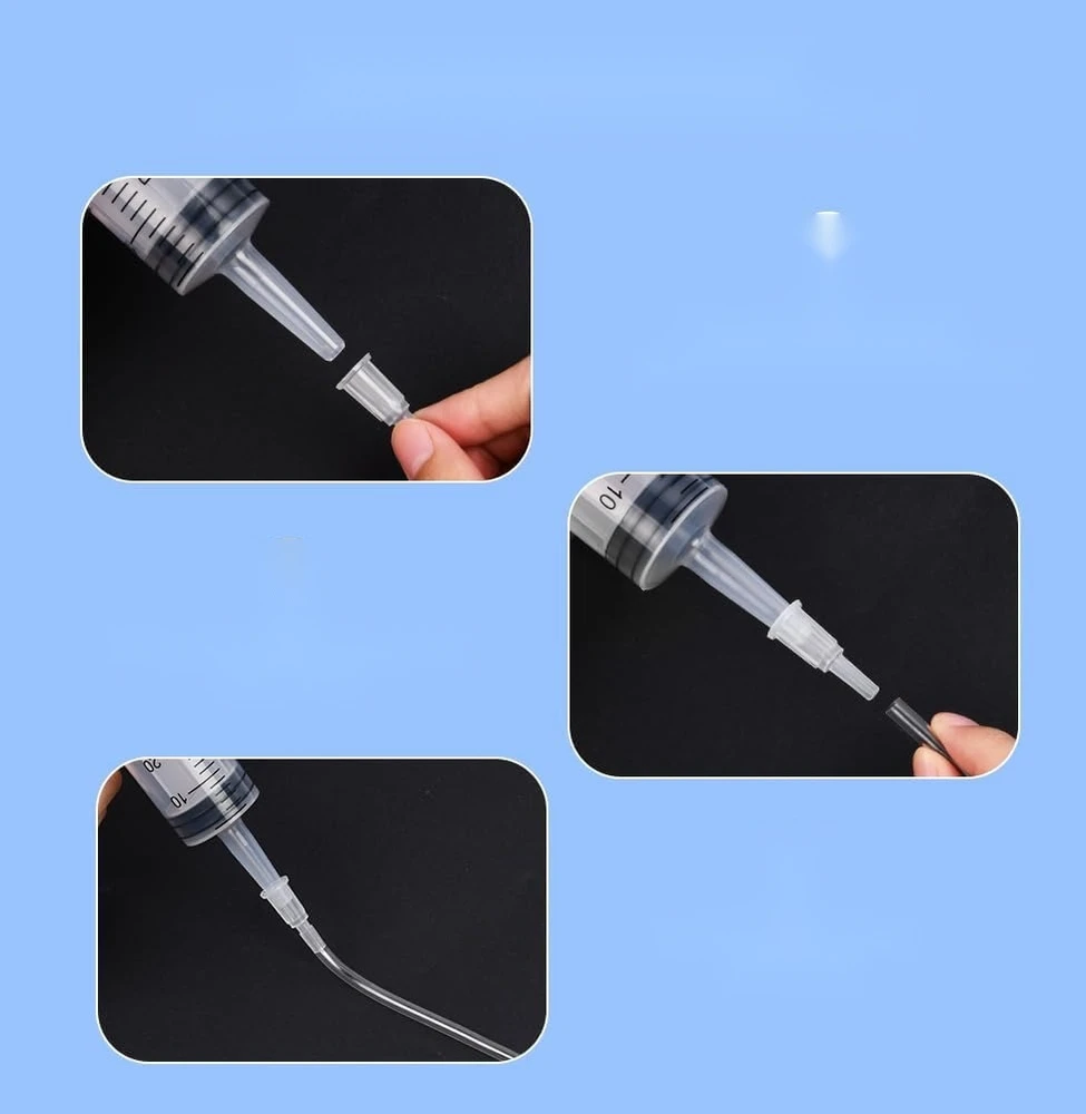 ZIYAO 60ml ŠVIRKŠTAS 2 VIENETAI DAUGkartinio naudojimo DIDELIS PLASTIKAS SU KATETERIU