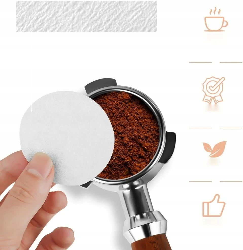 ZIYAO Apvalus popierinis filtras 51 mm, 100 vnt, espreso kavai