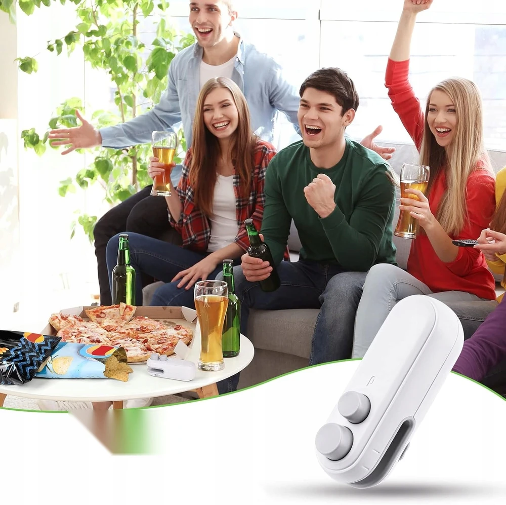 Ziyao MINI 2IN1 NEŠIOJAMASIS Plėvelės sandariklis, Baltas SU USB PEILIU