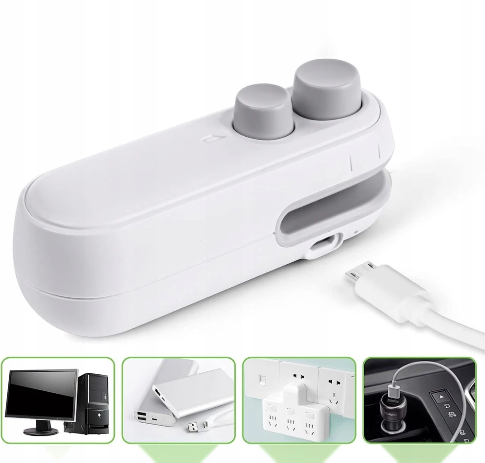 Ziyao MINI 2IN1 NEŠIOJAMASIS Plėvelės sandariklis, Baltas SU USB PEILIU
